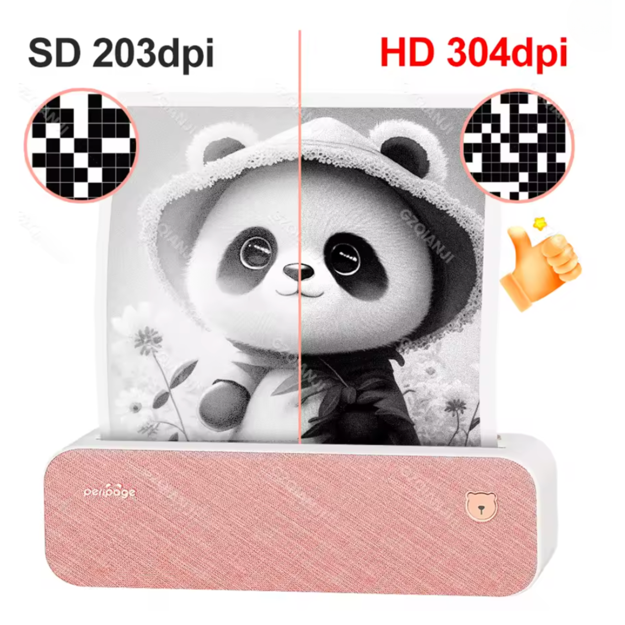 Термопринтер портативный беспроводной PeriPage A40 чехол/2 рулона термо бумаги/5 листов бумаги для трансфера тату Pink (GS-262) - фото 3 Термопринтер портативный беспроводной PeriPage A40 чехол/2 рулона термо бумаги/5 листов бумаги для трансфера тату Pink (GS-262) - фото 3