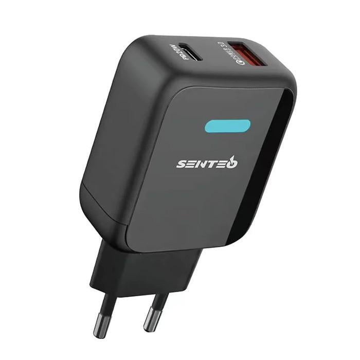 Адаптер живлення Senteo Z-03 20 W USB+USB-C+Cable 1 м Type-c to Type-c Black