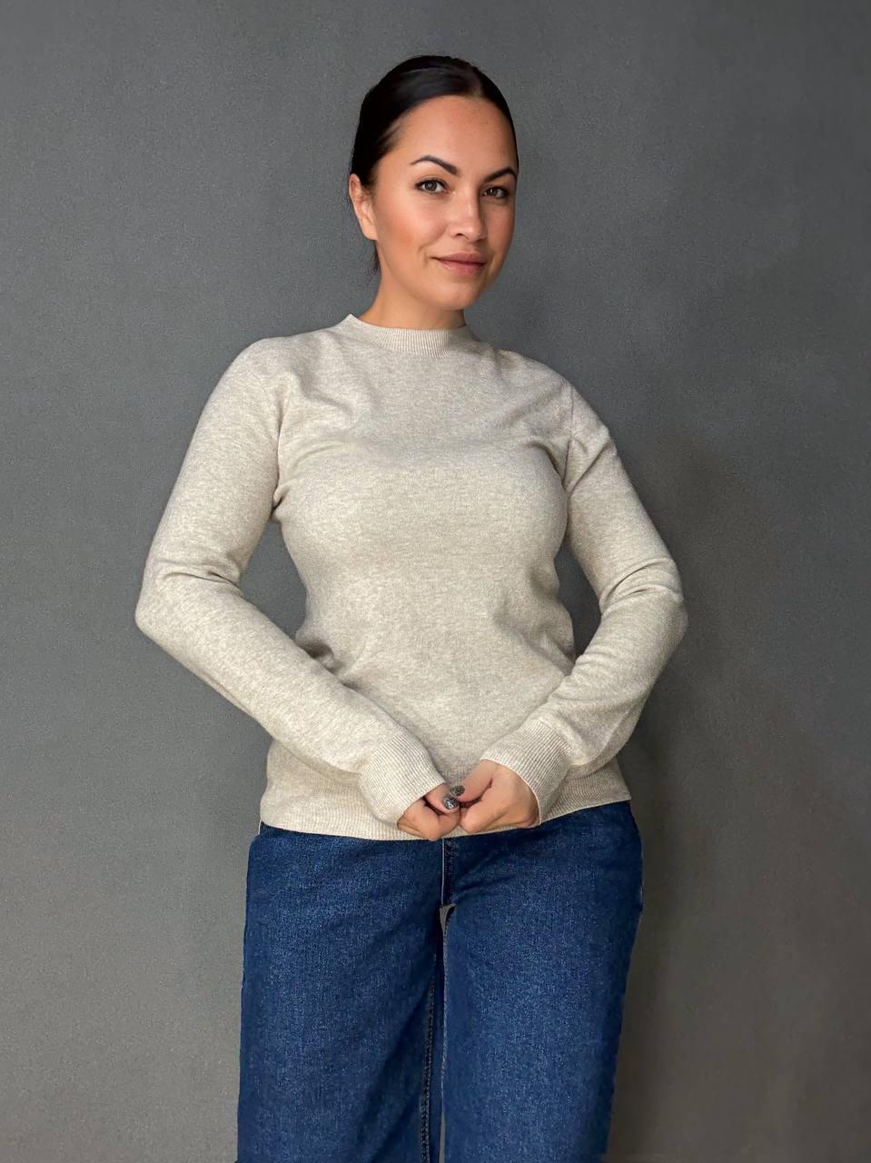 Свитер женский A-N 2403 водолазка гольф базовый с круглым горлом OS Бежевый (5715) - фото 5 Свитер женский A-N 2403 водолазка гольф базовый с круглым горлом OS Бежевый (5715) - фото 5