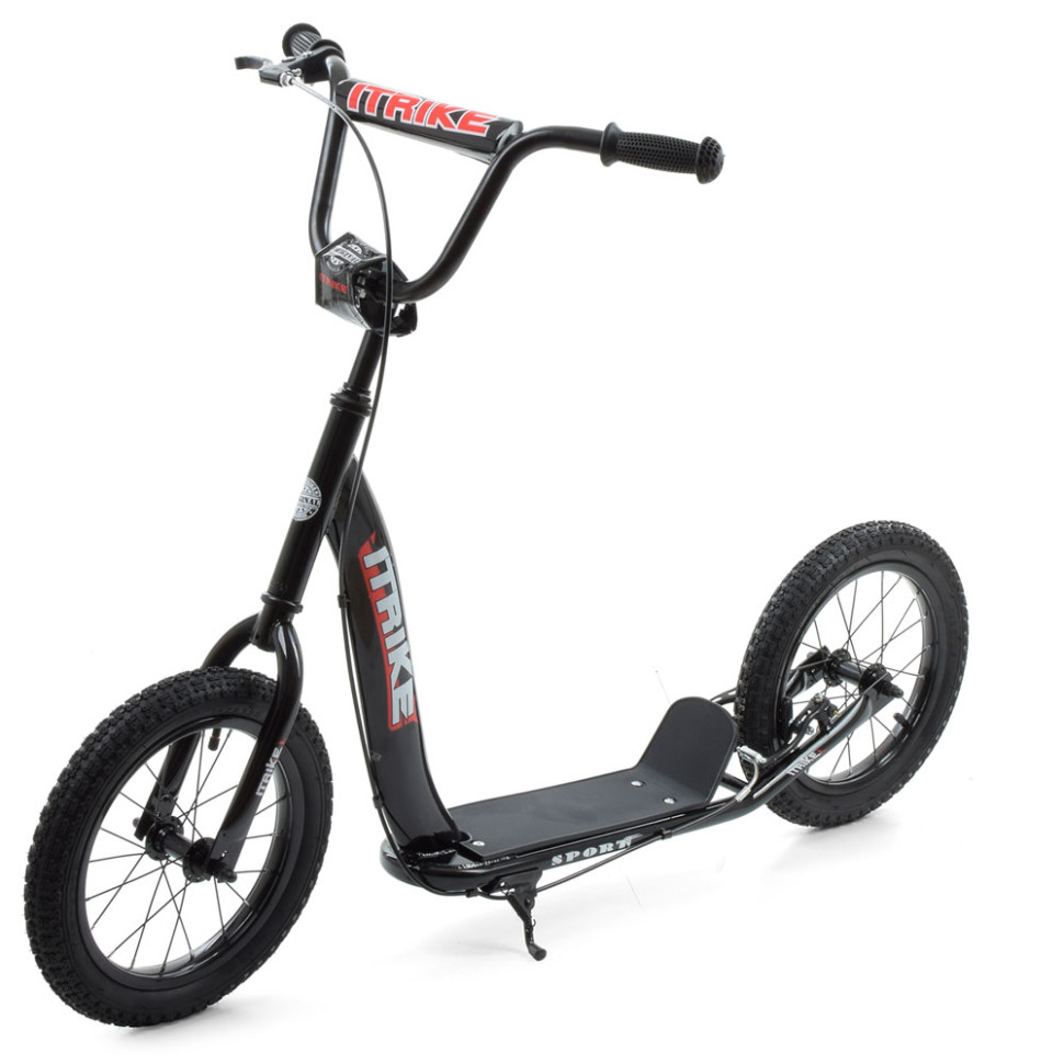 Самокат городской iTrike двухколесный с резиновыми колесами Черный (DS-171-S-225)
