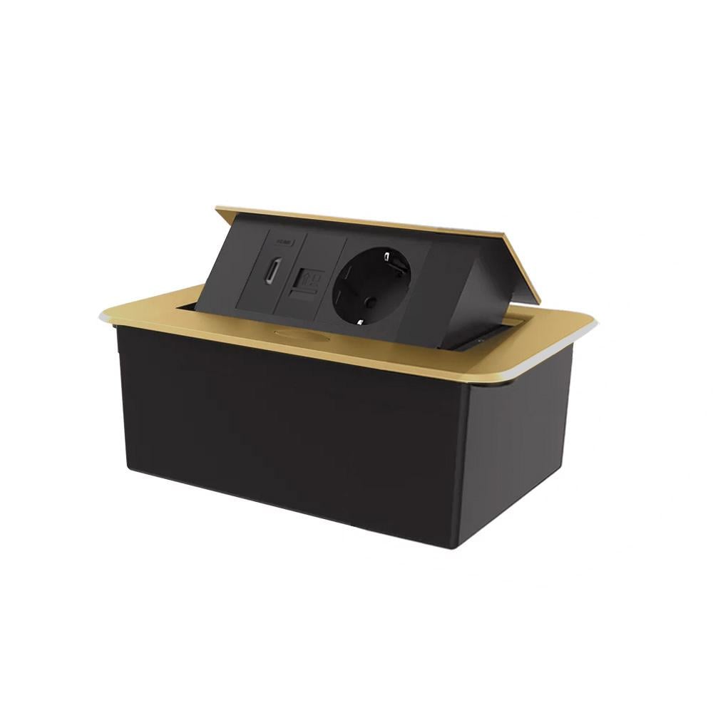 Розетка мебельная LIVOLO из интернет/HDMI выдвижная алюминий Золотой (VL-SHS012-TC.CP.HD-BP-A) Розетка мебельная LIVOLO из интернет/HDMI выдвижная алюминий Золотой (VL-SHS012-TC.CP.HD-BP-A)