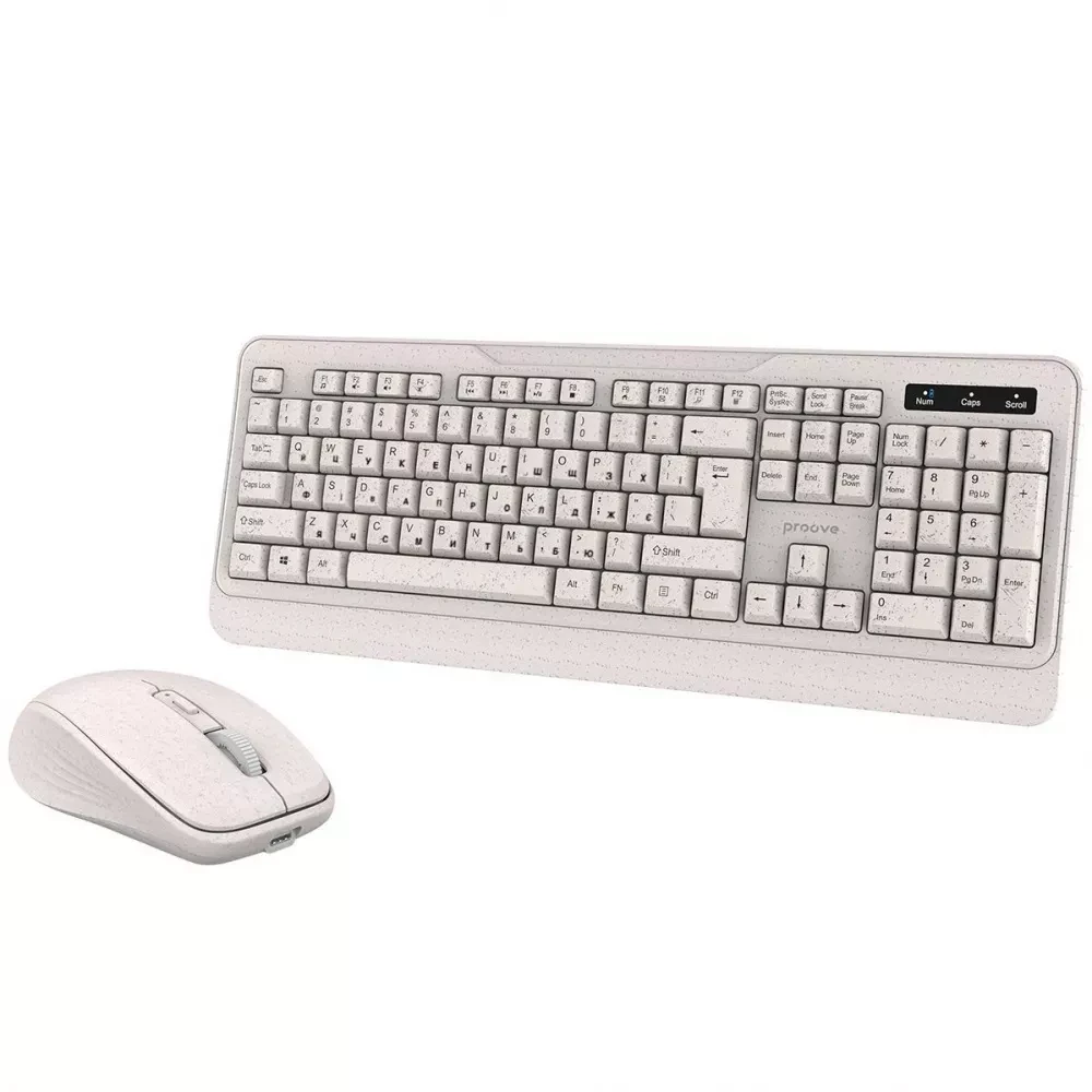 Комплект клавиатура и мышка Proove Harmless Wireless Beige