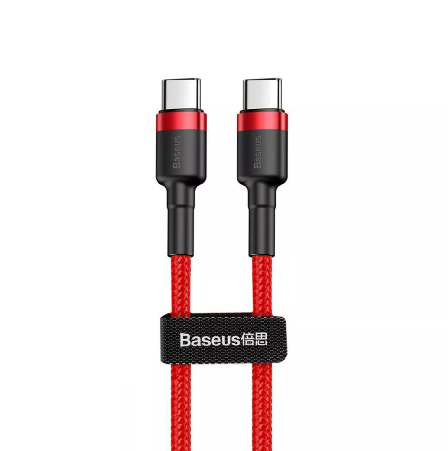 Кабель Baseus Cafule Type-C to Type-C PD 60W 1 м Red (217070002) - фото 1 Кабель Baseus Cafule Type-C to Type-C PD 60W 1 м Red (217070002) - фото 1