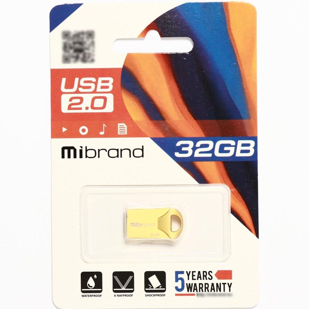 Flash Mibrand USB 2.0 Hawk 32Gb Gold (29caa1-15794) - фото 2