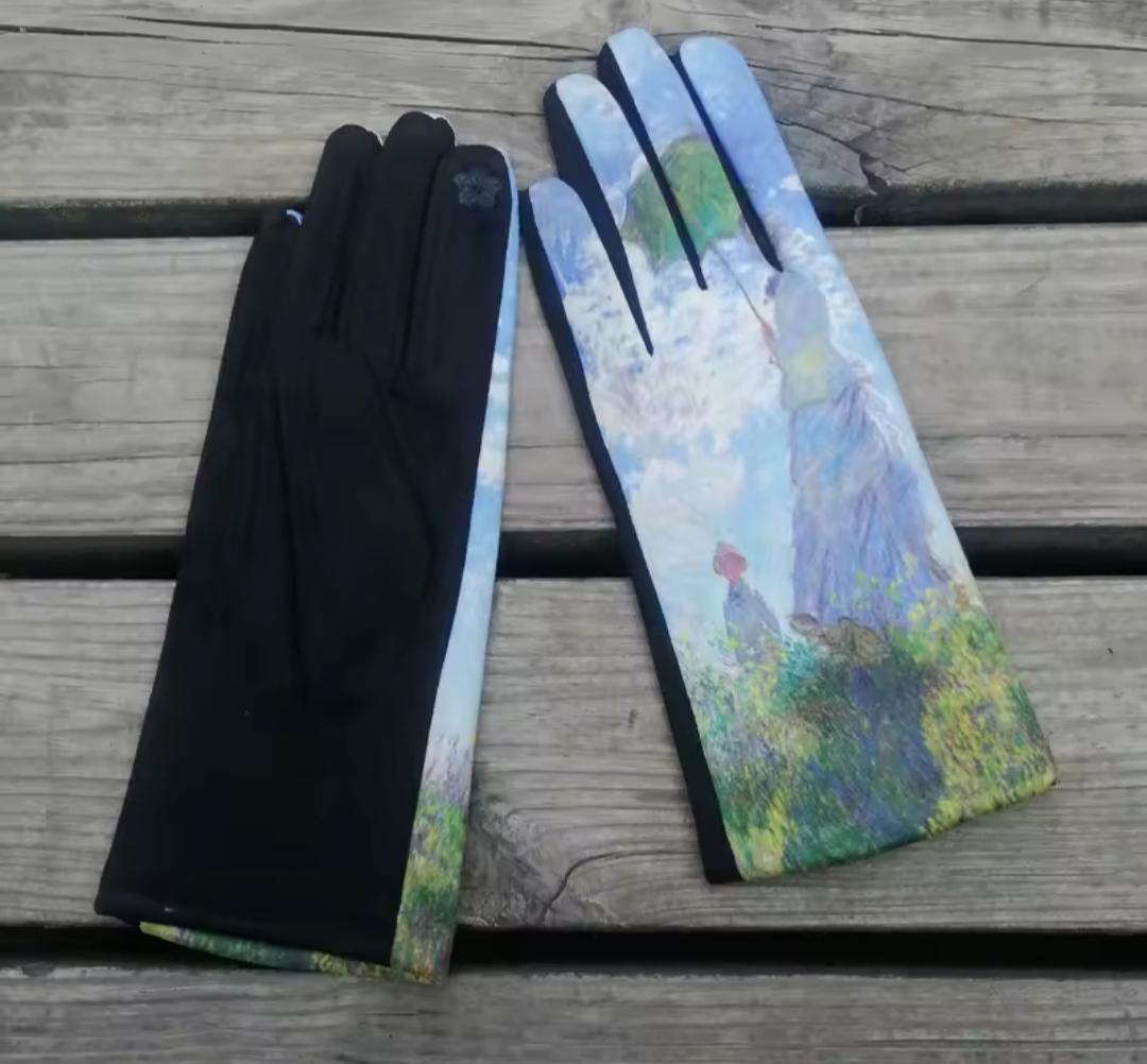 Рукавички теплі з художнім принтом Моне (00088) - фото 2 Рукавички теплі з художнім принтом Моне (00088) - фото 2