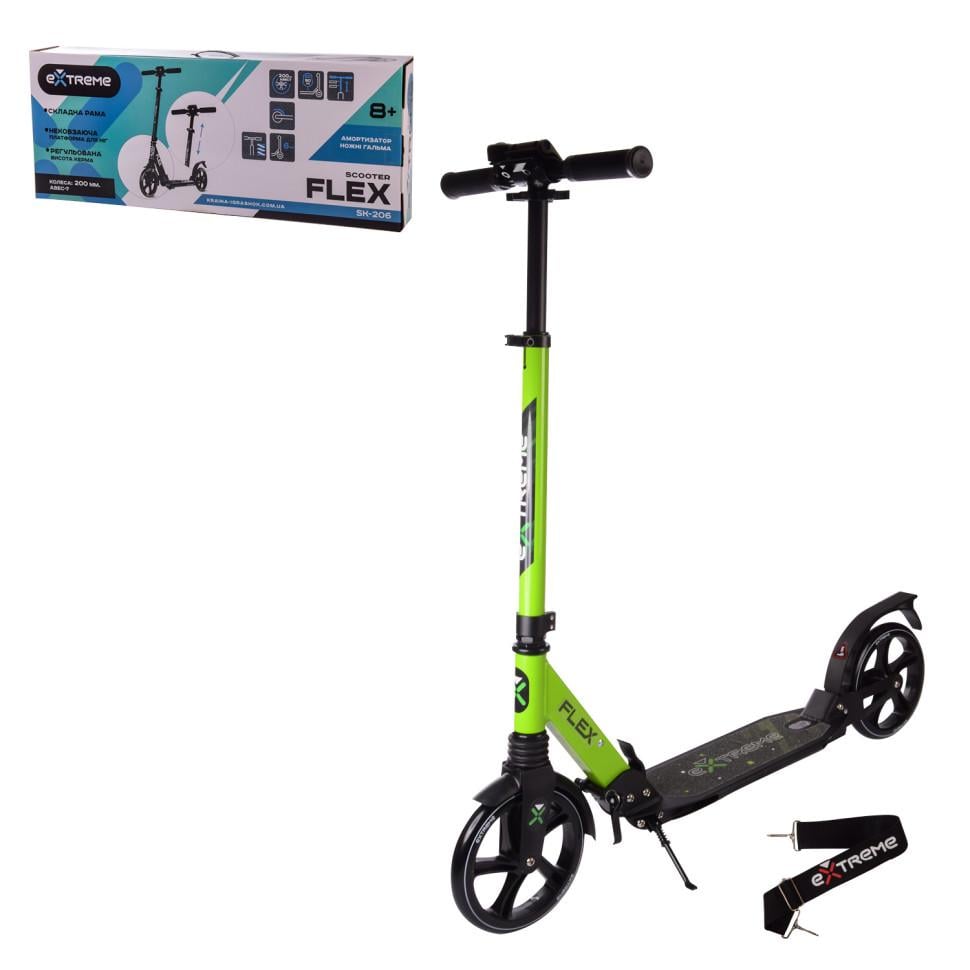 Самокат городской SK206 RL7T PU алюминиевый 200 мм Зеленый