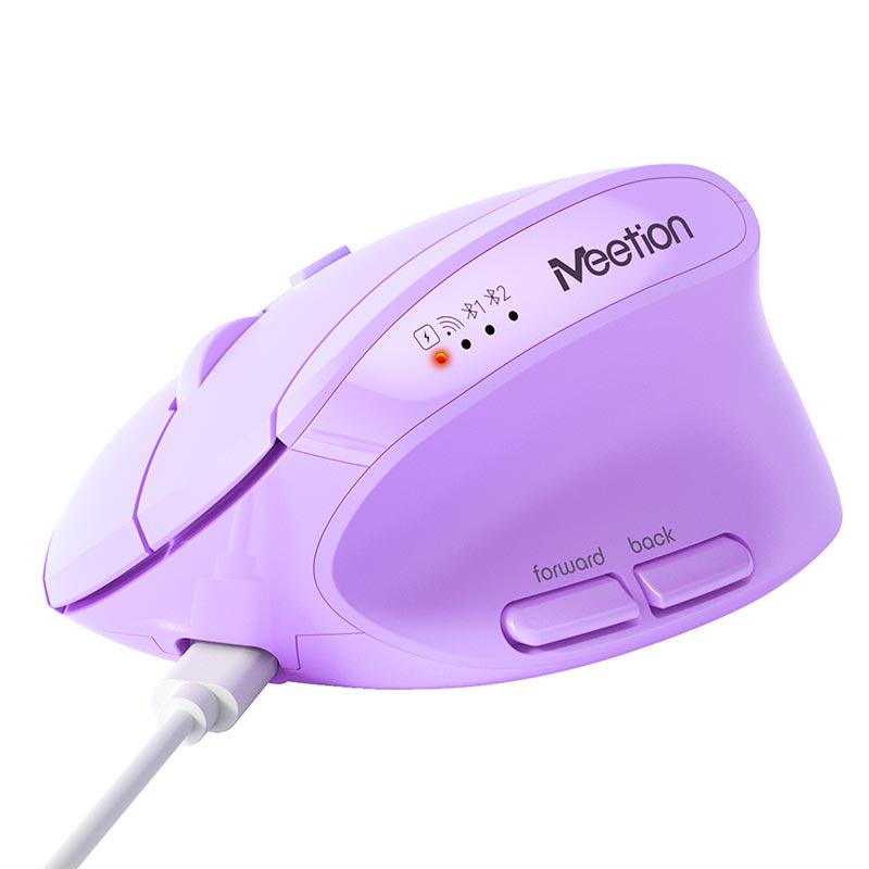 Мышка вертикальная беспроводная MEETION BTM008 Bluetooth 2,4G эргономика 57° аккумулятор до 400 часов Purple (623241) Мышка вертикальная беспроводная MEETION BTM008 Bluetooth 2,4G эргономика 57° аккумулятор до 400 часов Purple (623241)
