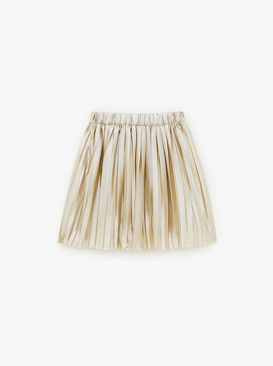 Юбка плиссе Zara детская для девочки 122 см Золотистый (5189702303)