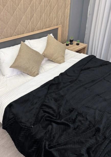 Покривало Рельєфний зигзаг 155х200 см Чорний (87-093) - фото 2