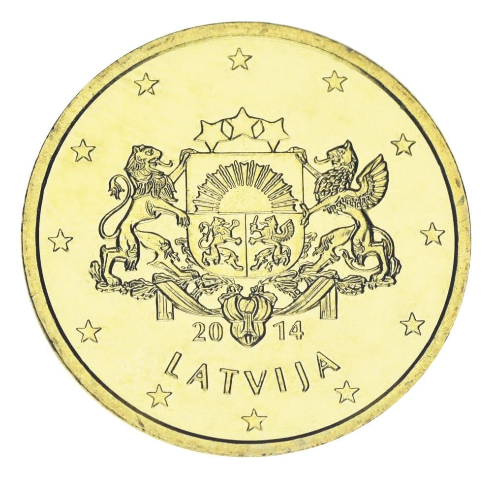 Коллекционная монета Латвия 50 евроцентов 2014 года UNC (М23189)