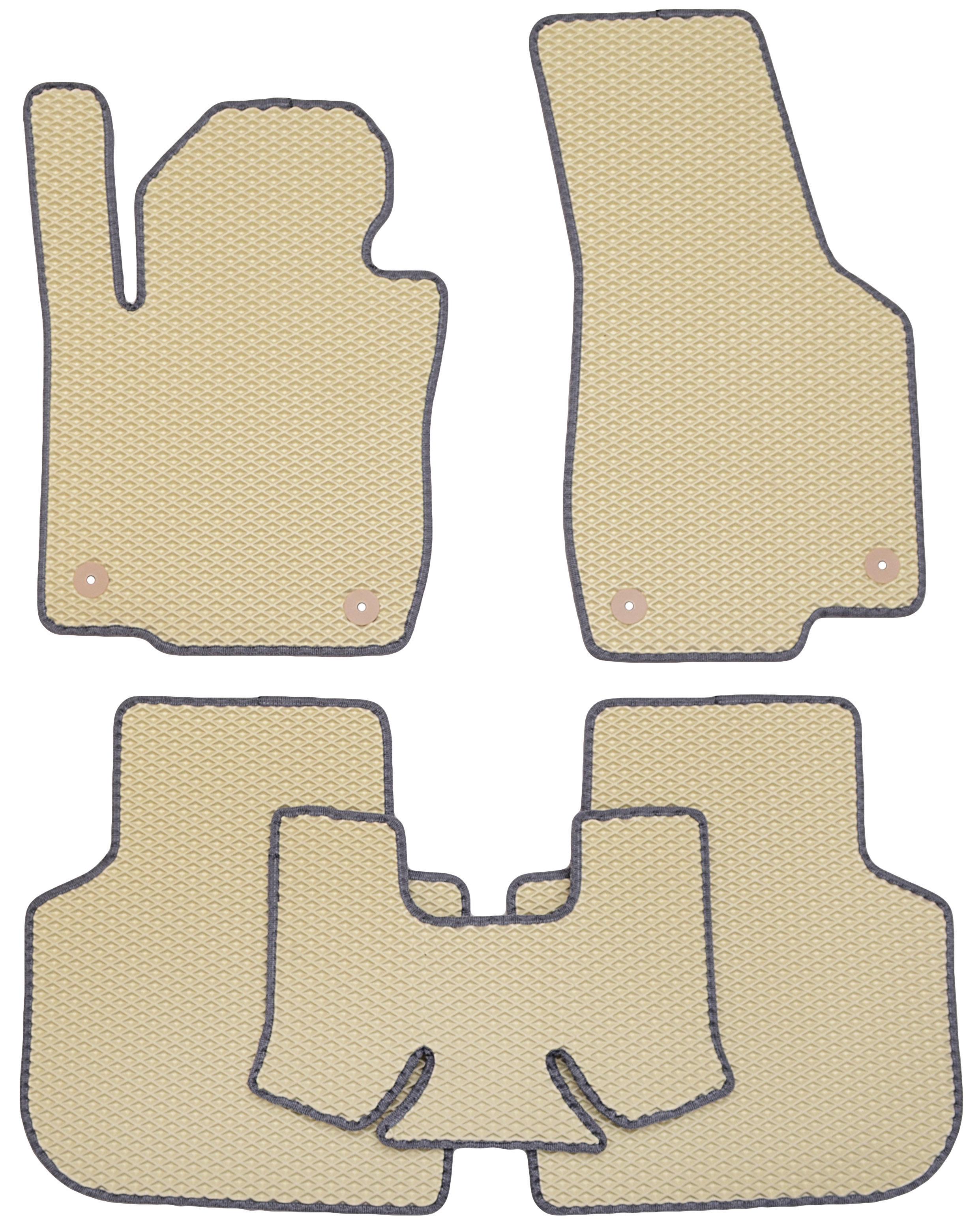 Коврики в салон для Volkswagen Passat USA '2011-2019 EVA с серой тесьмой Светло-бежевый (179453)