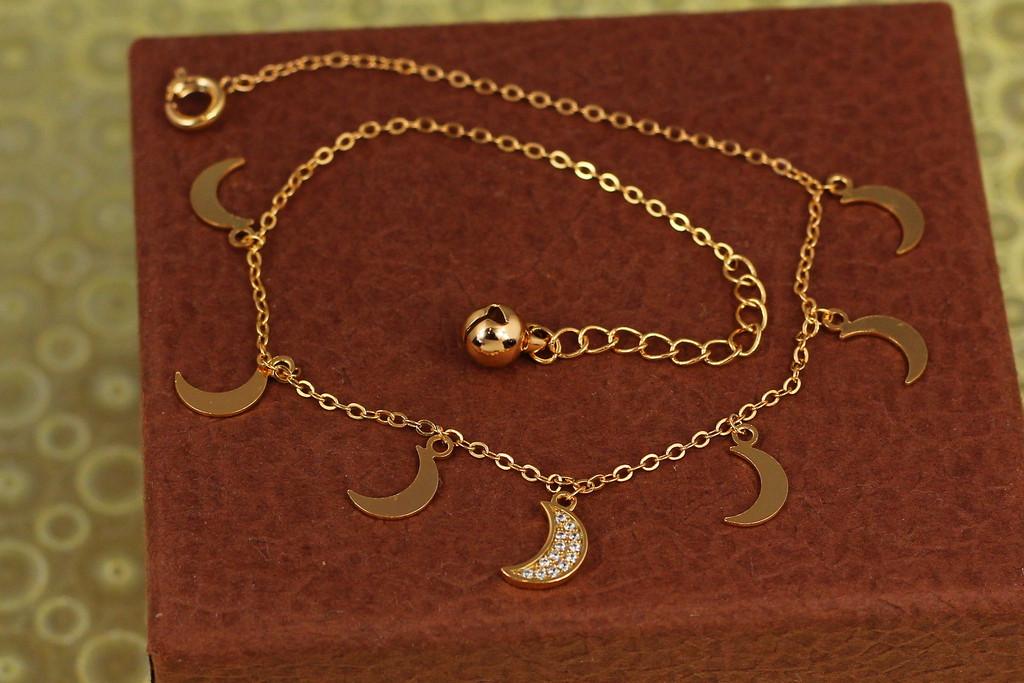 Браслет на ногу Xuping Jewelry семь месяцев 23 см х 1 мм удлинитель 3 см х Золотистый (2312015086)