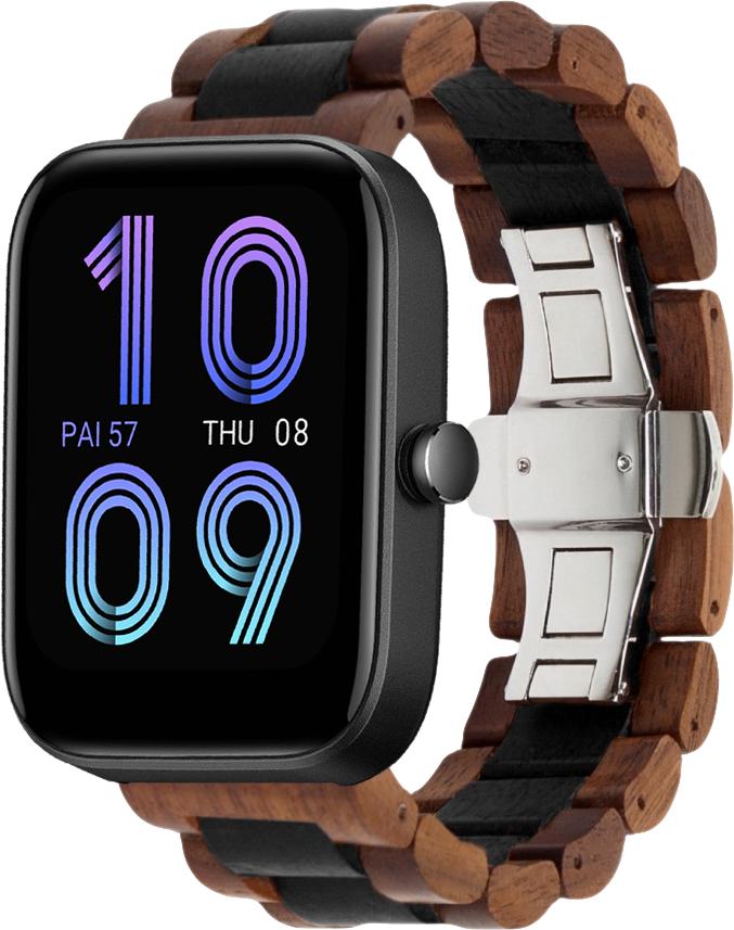 Ремешок деревянный WoodLock для Amazfit Bip 3/Pro Black/Brown (28284-26)