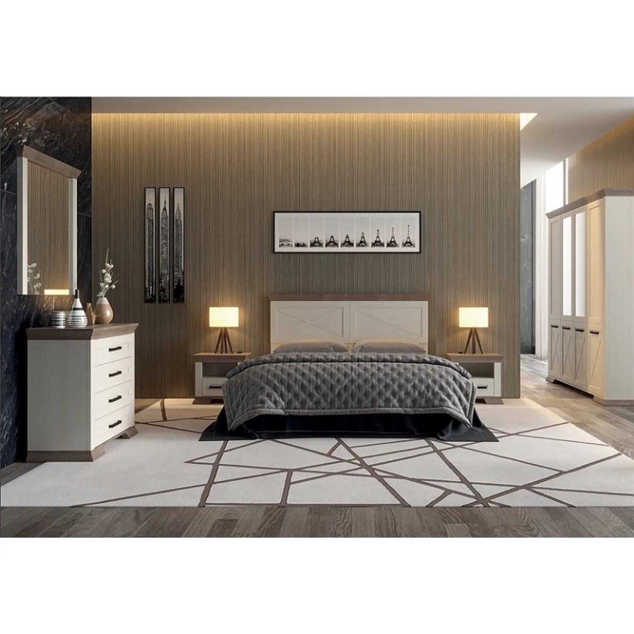 Кровать двуспальная Гербор Марсель без основания под матрас 160 160x200 см Ясень снежный/Дуб Сонома Трюфель (GRB-1188) - фото 6 Кровать двуспальная Гербор Марсель без основания под матрас 160 160x200 см Ясень снежный/Дуб Сонома Трюфель (GRB-1188) - фото 6