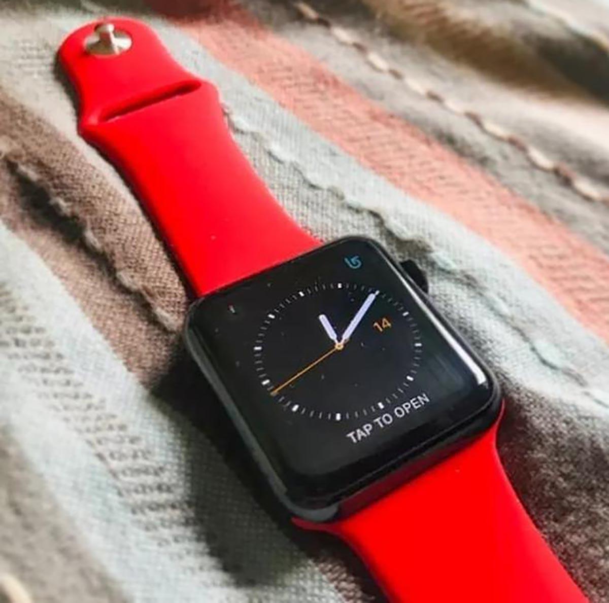 Ремешок для часов силиконовый для Apple Watch аналогов Apple Watch 42-44 мм Красный (KG-3879) - фото 3