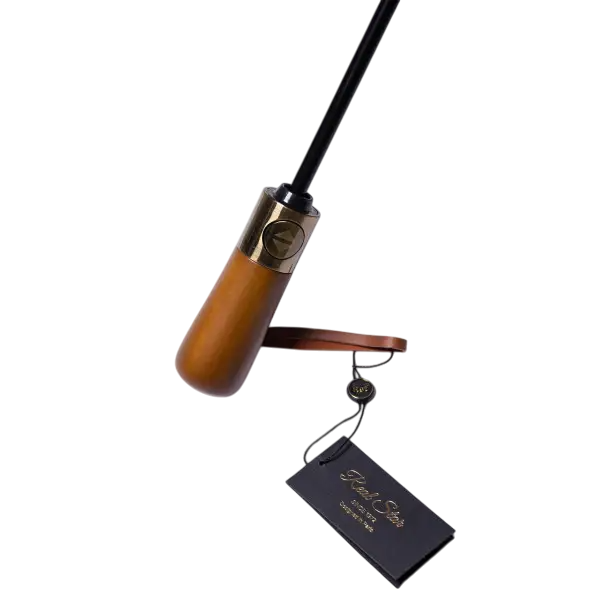 Парасолька автоматична складана 116 см з дерев'яною ручкою Сірий (HP-23-8G) - фото 7