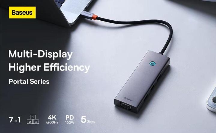 Картрідер Baseus 7в1 3xUSB/2хHDMI/VGA/Type-C - фото 2