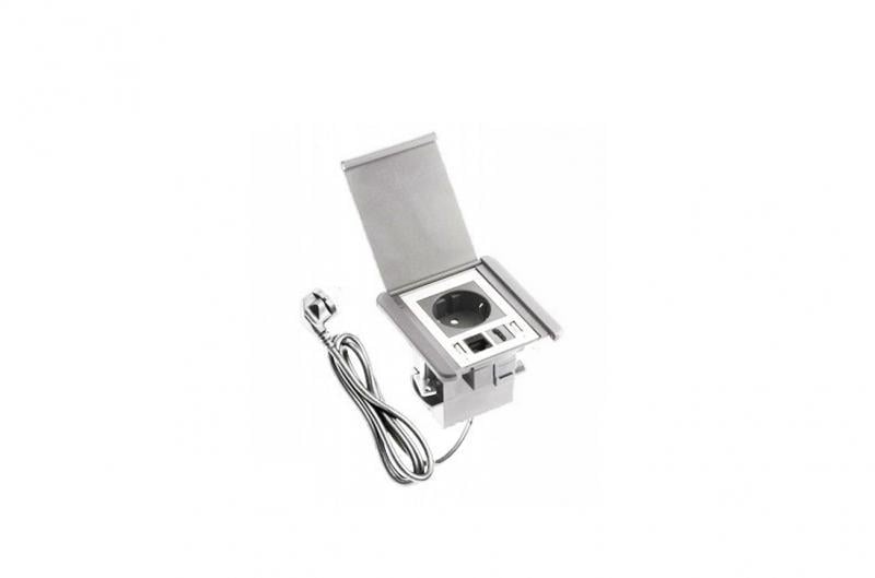 Удлинитель прямоугольный GTV BAR 2xSchuko 1xUSB 1xTYPE-C 1xLAN 1xHDMI кабель с вилкой 1,5 м Белый (AE-GM1SFLI-11)