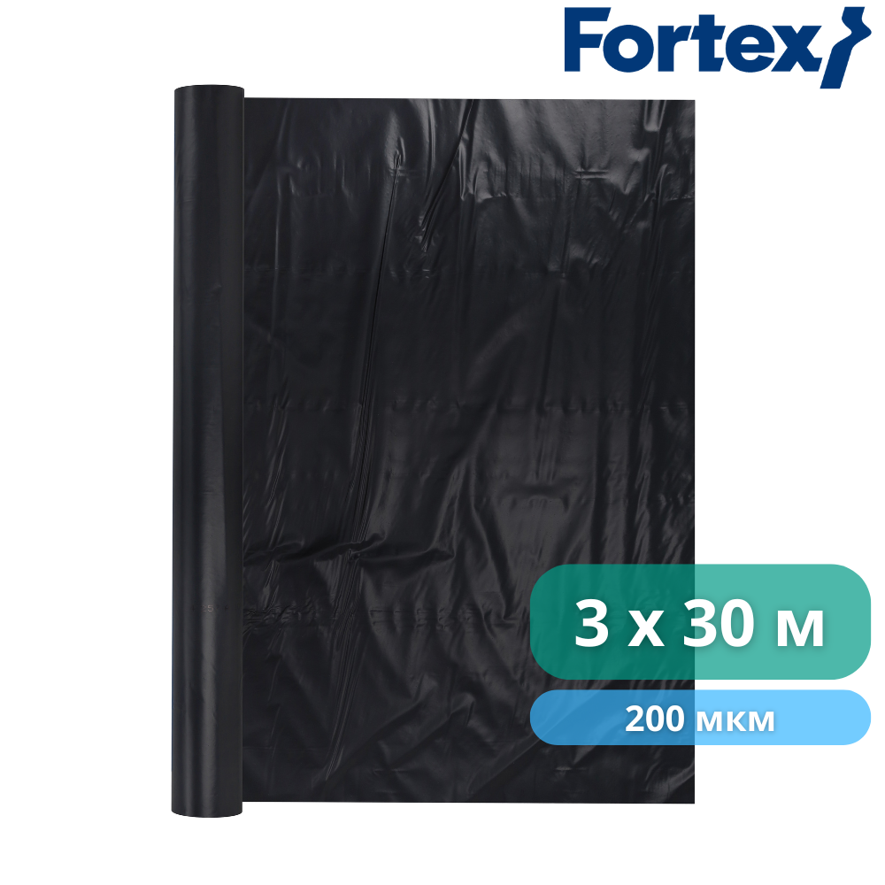 Плівка поліетиленова Fortex 3x30 м 90 м2 200 мкм Чорний (340049) - фото 3 Плівка поліетиленова Fortex 3x30 м 90 м2 200 мкм Чорний (340049) - фото 3