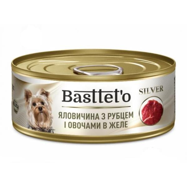 Корм для собак Basttet'o Silver Говядина с рубцом и овощами ж/б 85 г (000021237)