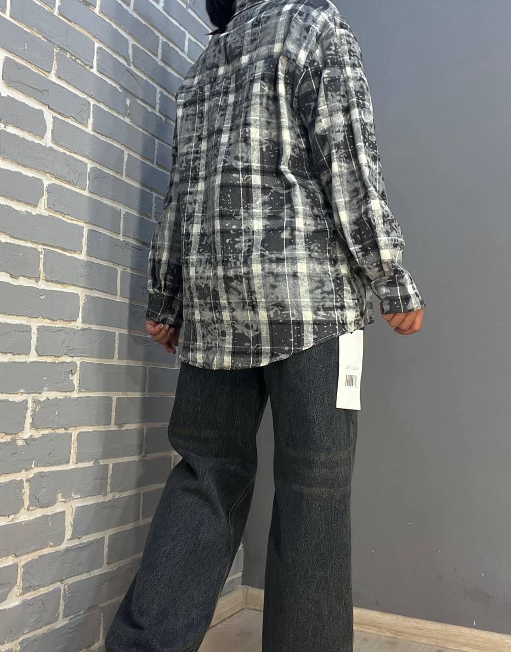 Сорочка жіноча A-N 2775 картата варена в клітинку оверсайз коттон OS Сірий (2907) - фото 3 Сорочка жіноча A-N 2775 картата варена в клітинку оверсайз коттон OS Сірий (2907) - фото 3