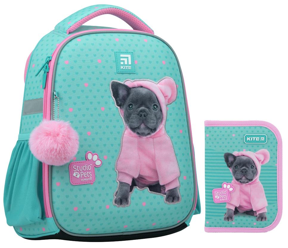 Набір шкільний рюкзак Kite Education Studio Pets каркасний і пенал (202223)