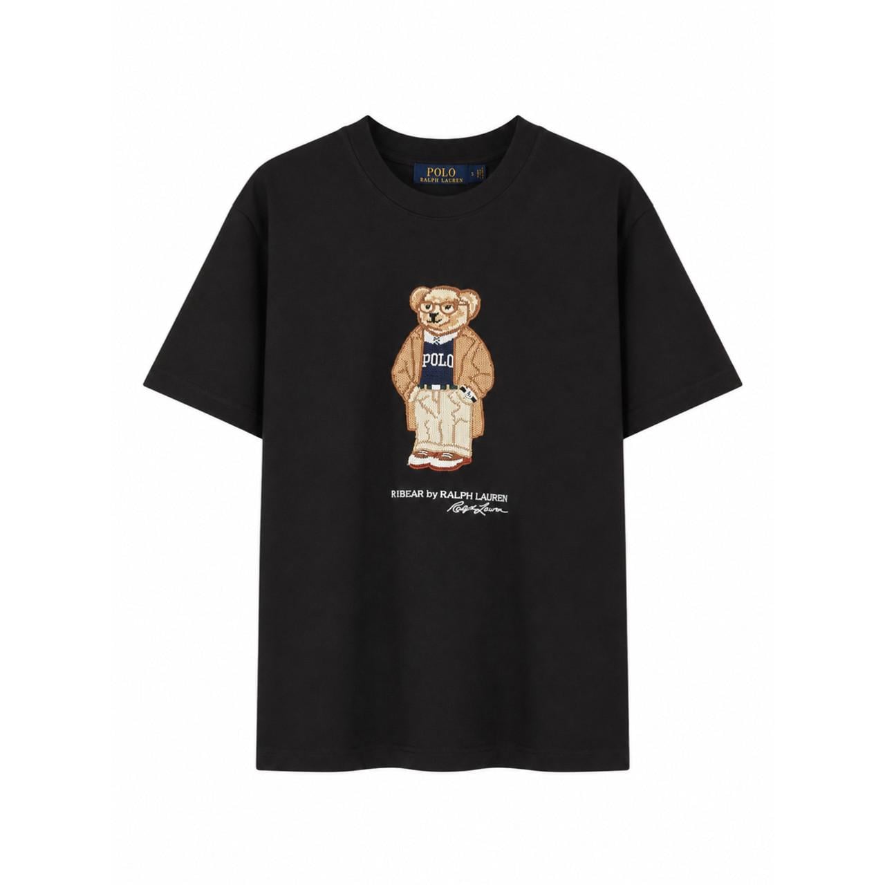 Футболка Polo Ralph Lauren Oversize Premium с принтом плетеного мишки Black Футболка Polo Ralph Lauren Oversize Premium с принтом плетеного мишки Black