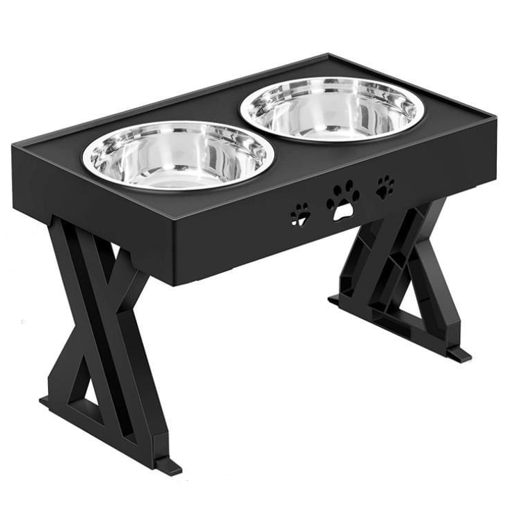 Миска двойная для собак ELS PET 2х1,3 л на подставке с регулируемой высотой Черный (1576021997) Миска двойная для собак ELS PET 2х1,3 л на подставке с регулируемой высотой Черный (1576021997)