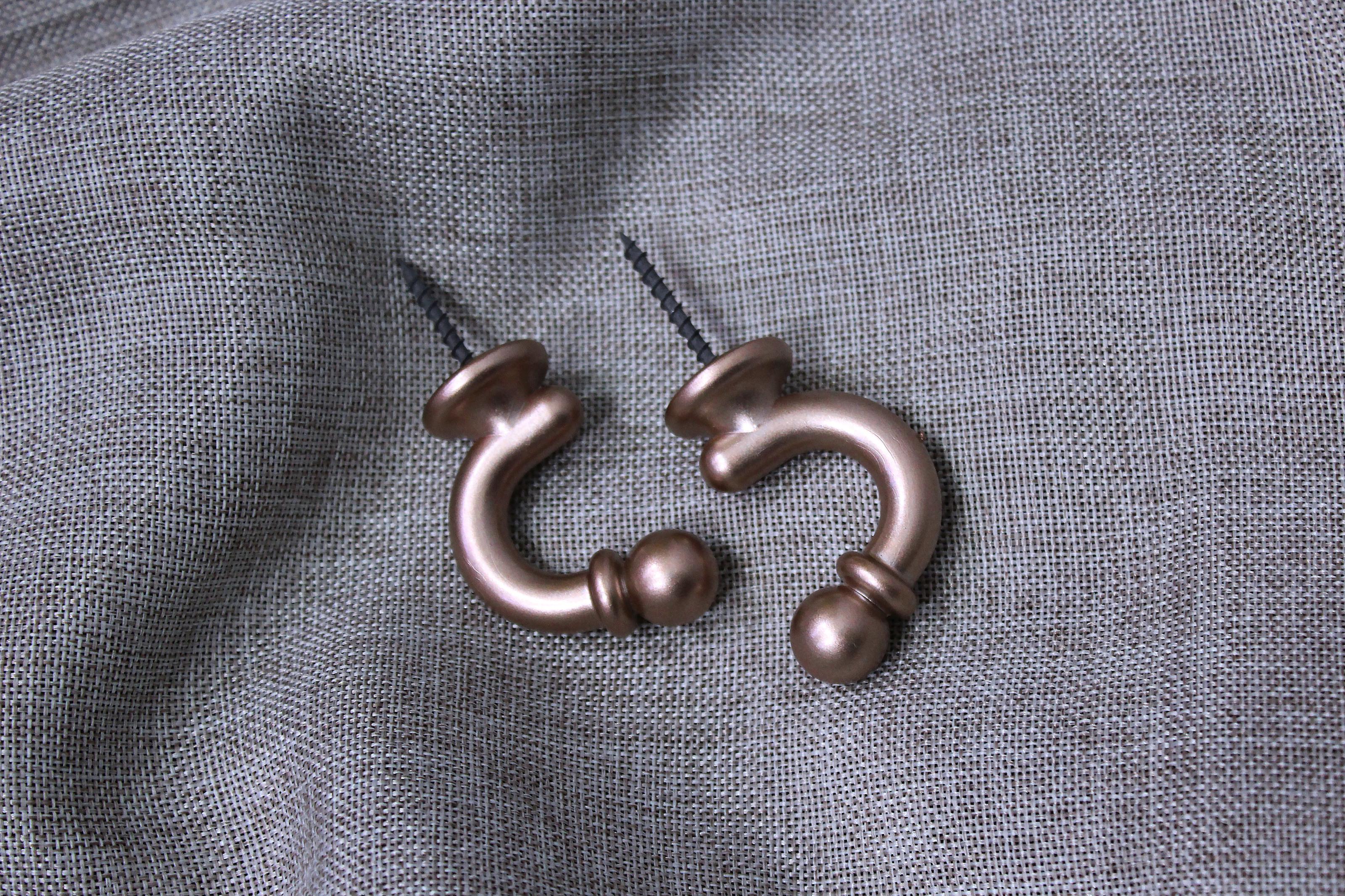 Крючки для подхватов 010кр 2 шт. Розовое золото (83-014) - фото 2