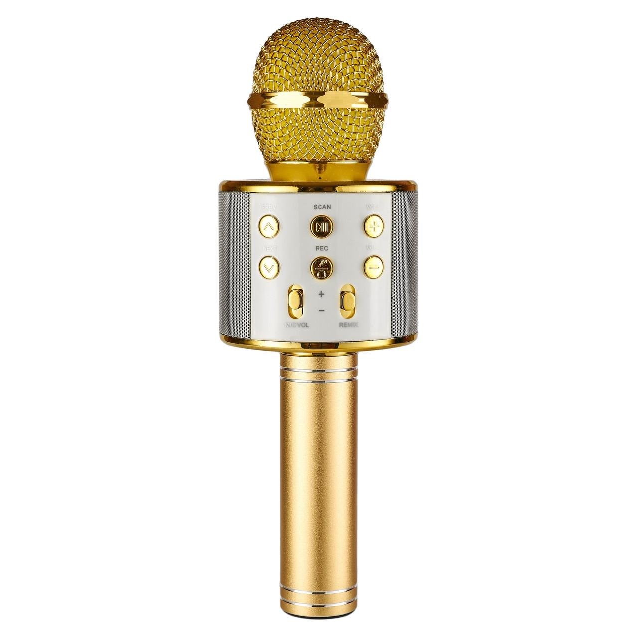 Мікрофон для караоке Wster WS-858 Bluetooth Золотистий (322-12)