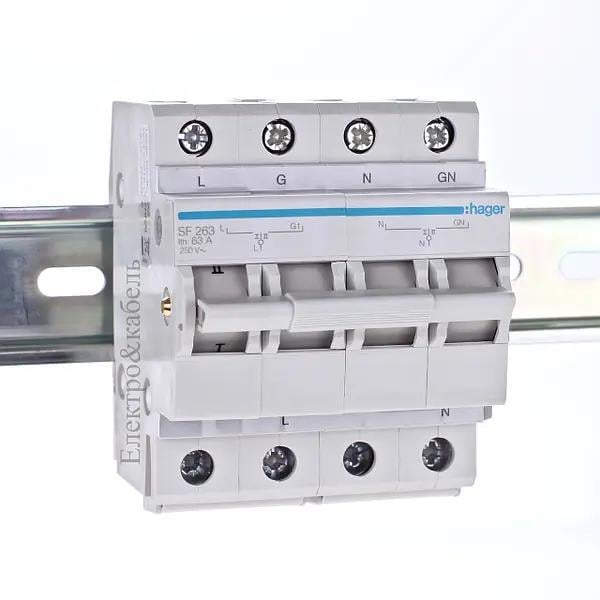 Диференційний автоматичний вимикач Hager SF263 (SF263)