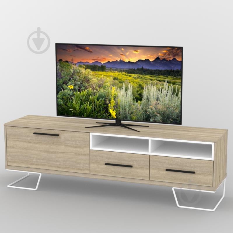 Тумба під телевізор Тиса ТВ-368 Дуб сонмоа Білий