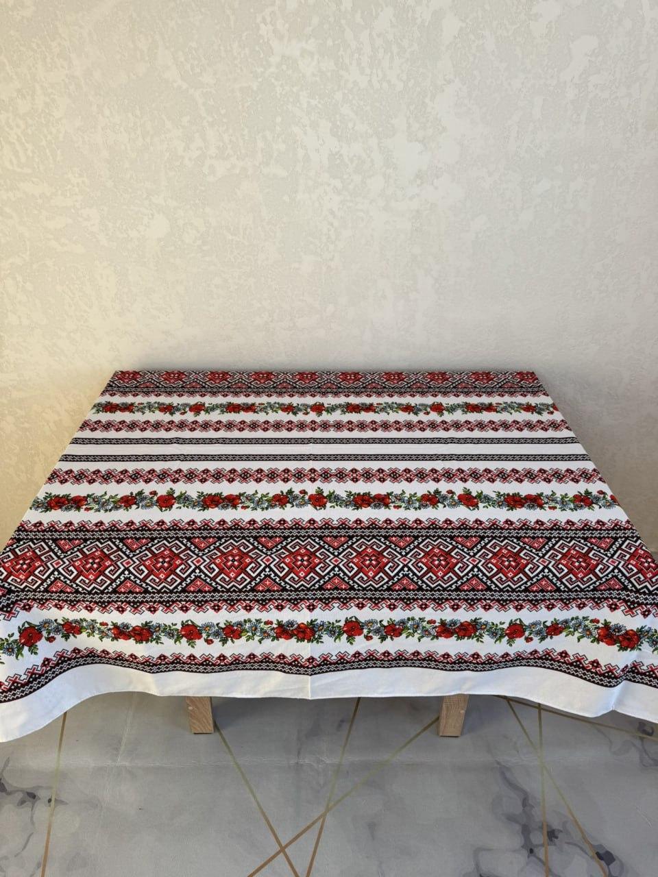 Скатерть хлопчатобумажная 110х150 см с полотенцами 4 шт. 35х70 см Красно-черный (П4К-Al-nabir-lyon-0069)