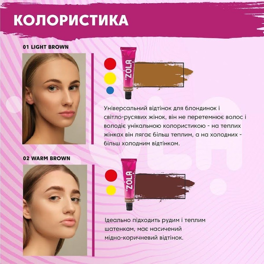 Краска для бровей Zola Eyebrow Tint 02 Warm brown 15 мл - фото 2