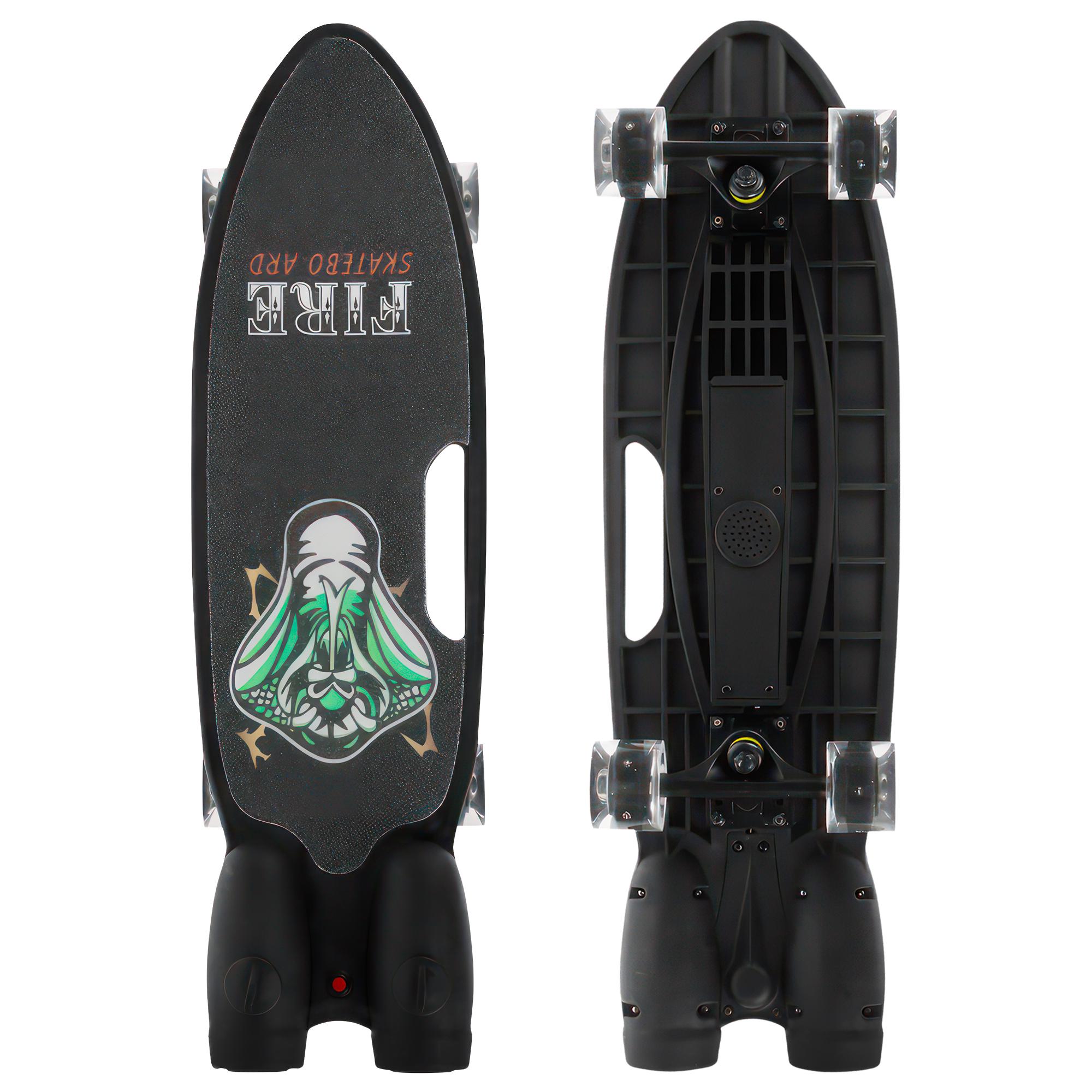 Скейтборд з ефектом диму колеса зі світловими та музичними ефектами Fire Skatebo Art Чорний (НКП) - фото 3