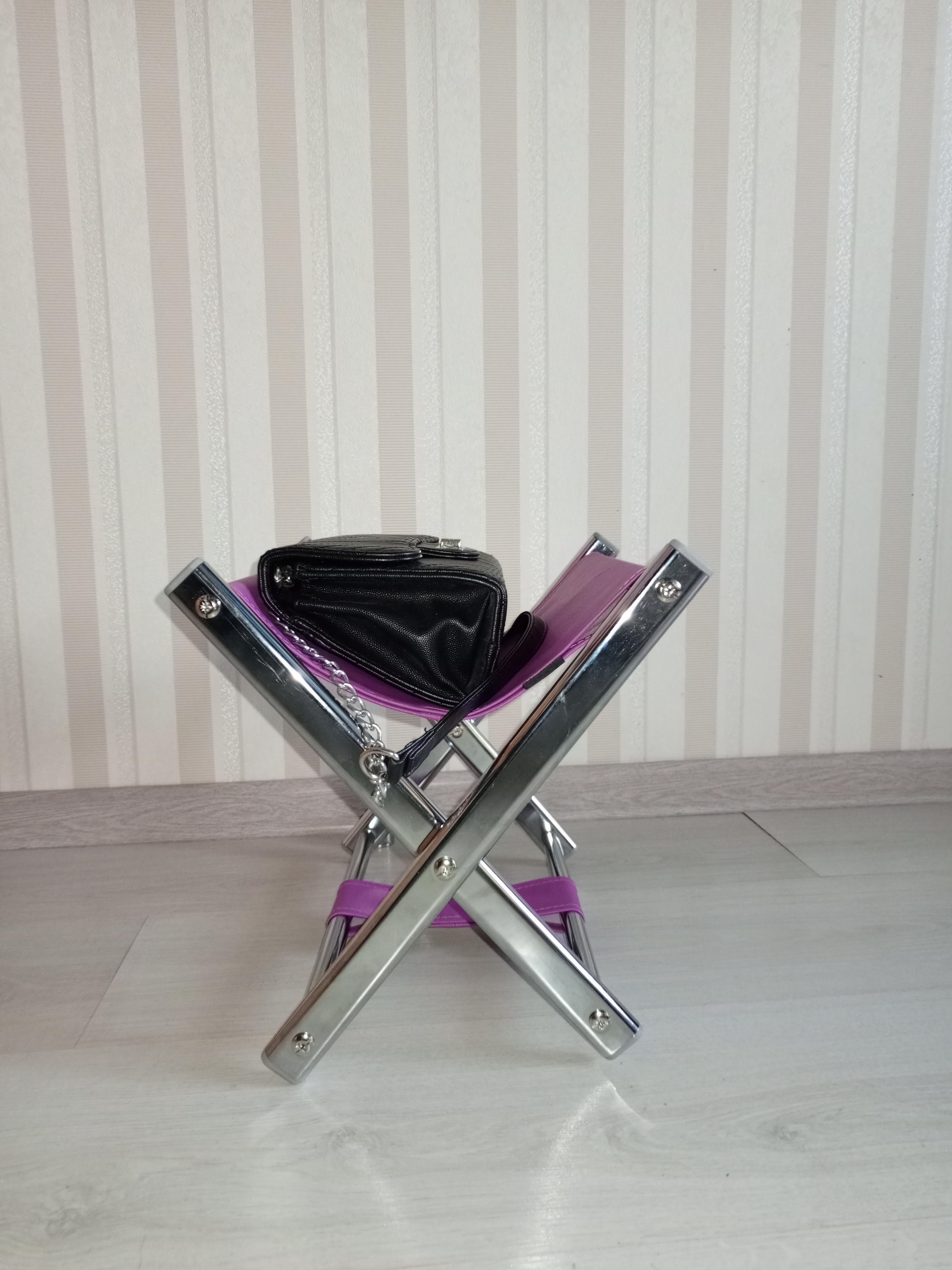 Підставка для сумки висота 31 см Фіолетовий/хром - фото 4 Підставка для сумки висота 31 см Фіолетовий/хром - фото 4