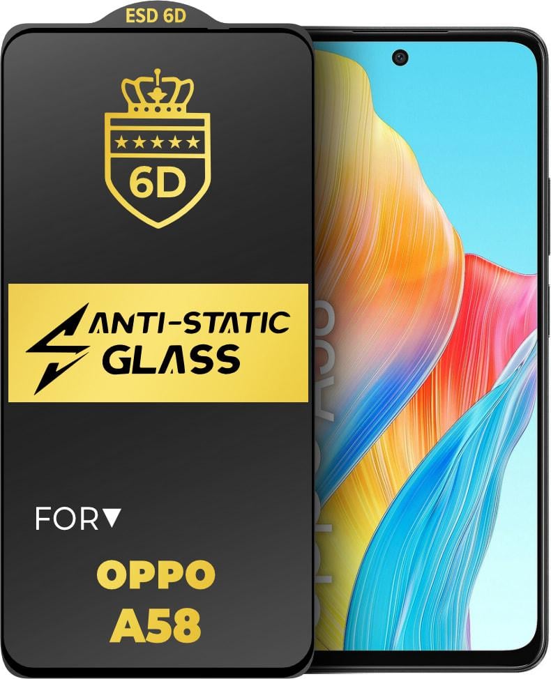 Захисне скло 6D Anti-Static OPPO A58 Glass Shield Захисне скло 6D Anti-Static OPPO A58 Glass Shield