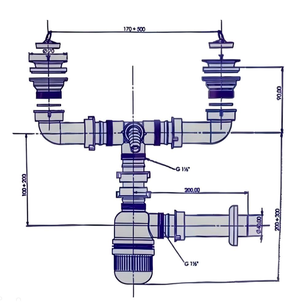 Сифон для стиральной машины Bakimay 70 мм пластик двойной (PUD-1164) - фото 4 Сифон для стиральной машины Bakimay 70 мм пластик двойной (PUD-1164) - фото 4
