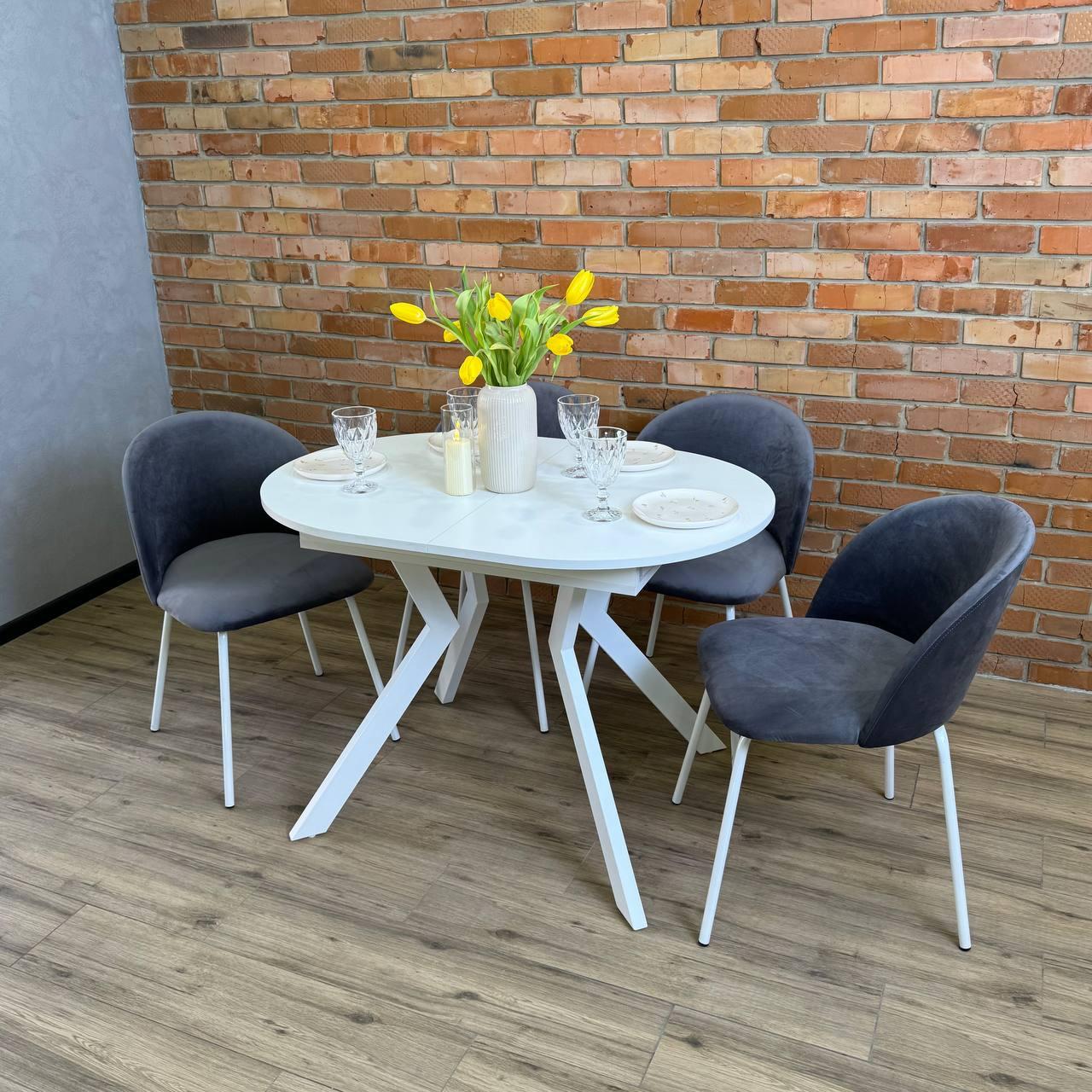 Стіл кухонний розсувний Ronni 1100 УТП027906 Loft Білий/Білий мат