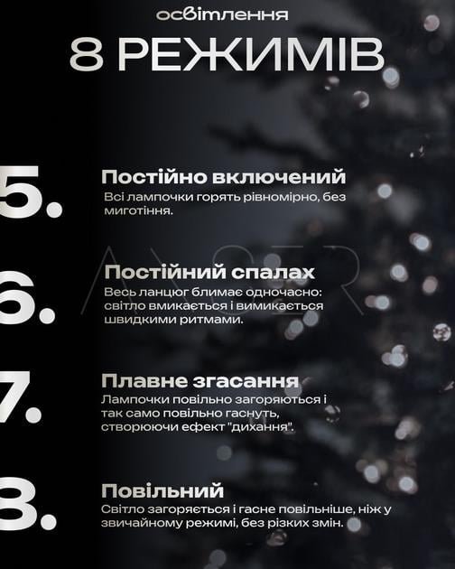 Гирлянда светодиодная Роса белая проволока на пульте 50 м 500 Led Белый (R33987-3) - фото 5 Гирлянда светодиодная Роса белая проволока на пульте 50 м 500 Led Белый (R33987-3) - фото 5