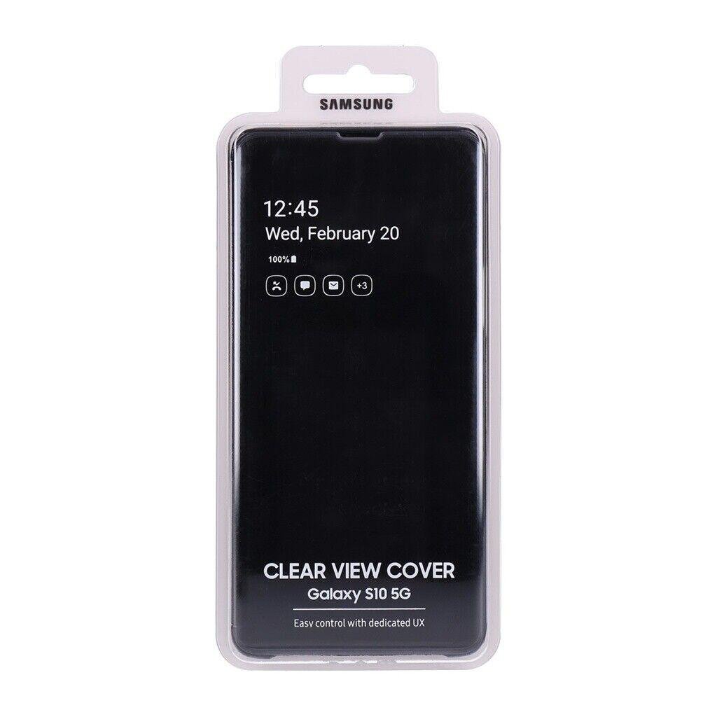 Смарт чехол книжка Samsung Galaxy S10 5G SM-G977 6.7" S-View Flip Cover (Clear View) Black