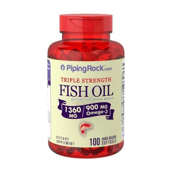 Омега 3 Piping Rock Triple Strength Omega-3 Fish  Oil 1360 мг 900 мг Active Omega-3 100 Softgels