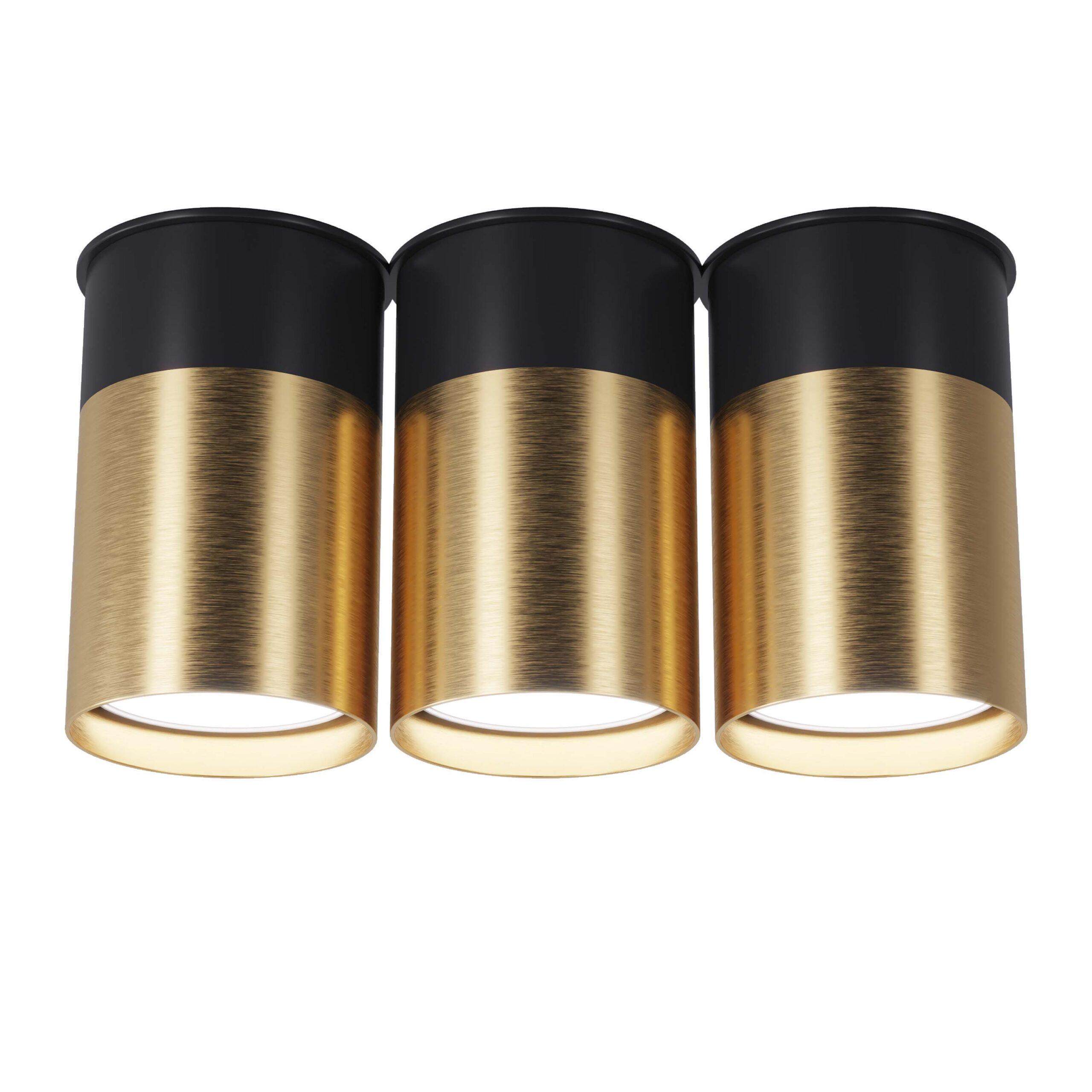 Точечный спот BP тройной Black/Gold (25606-2)