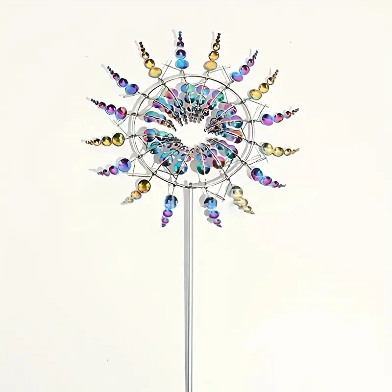 Ветряная мельница для декора сада с 3D орнаментом вращающаяся на 360° металлическая - фото 4