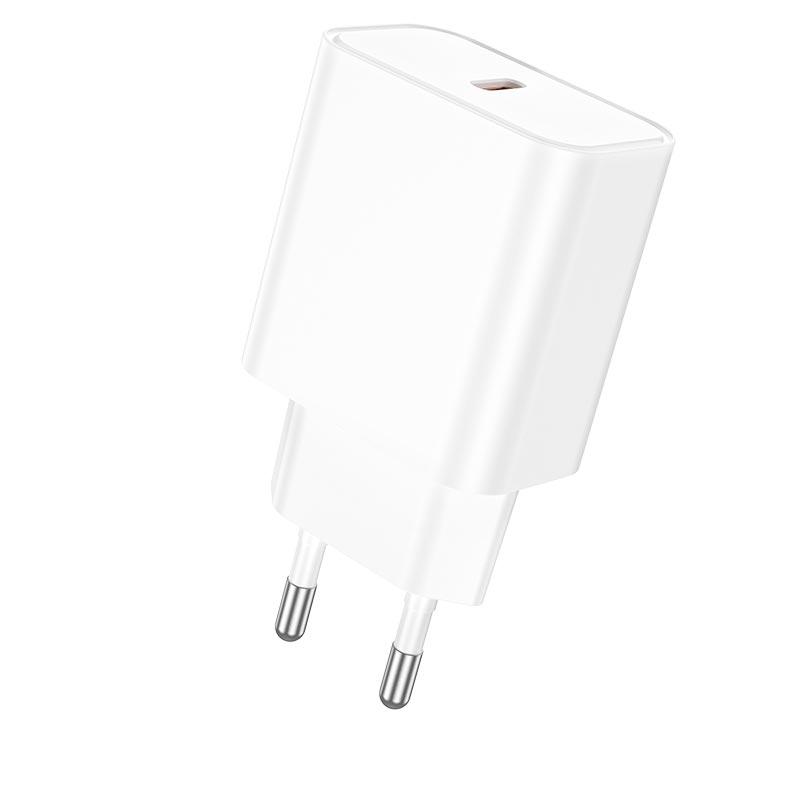 Зарядное устройство сетевое Borofone Power Single Port Charger BA71A 20W PD/QC White (10504042)