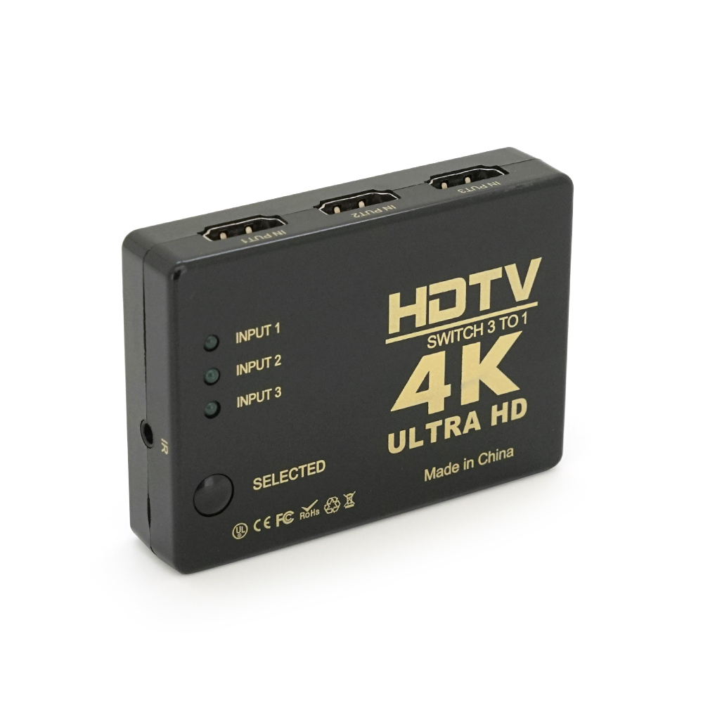 Свеч HDMI пассивный VOLTRONIC 1в3 1080P/4K 1/4 2/5 Гбит/с с пультом (YUT_V2761)