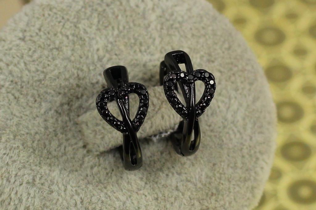 Серьги Xuping Jewelry Сердце покрытия блек ган 1,8 см (2187123241)