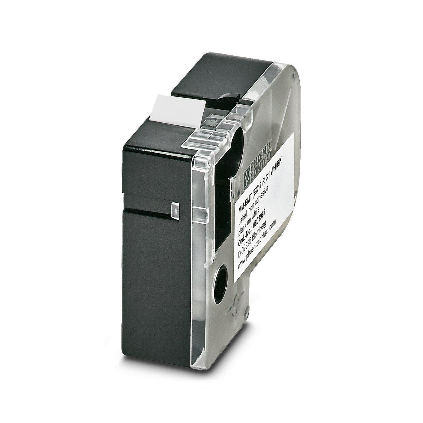 Картридж з етикетками Phoenix Contact MM-EMT EX17 R C1 WH/BK для принтера 17 мм Білий (0803967)