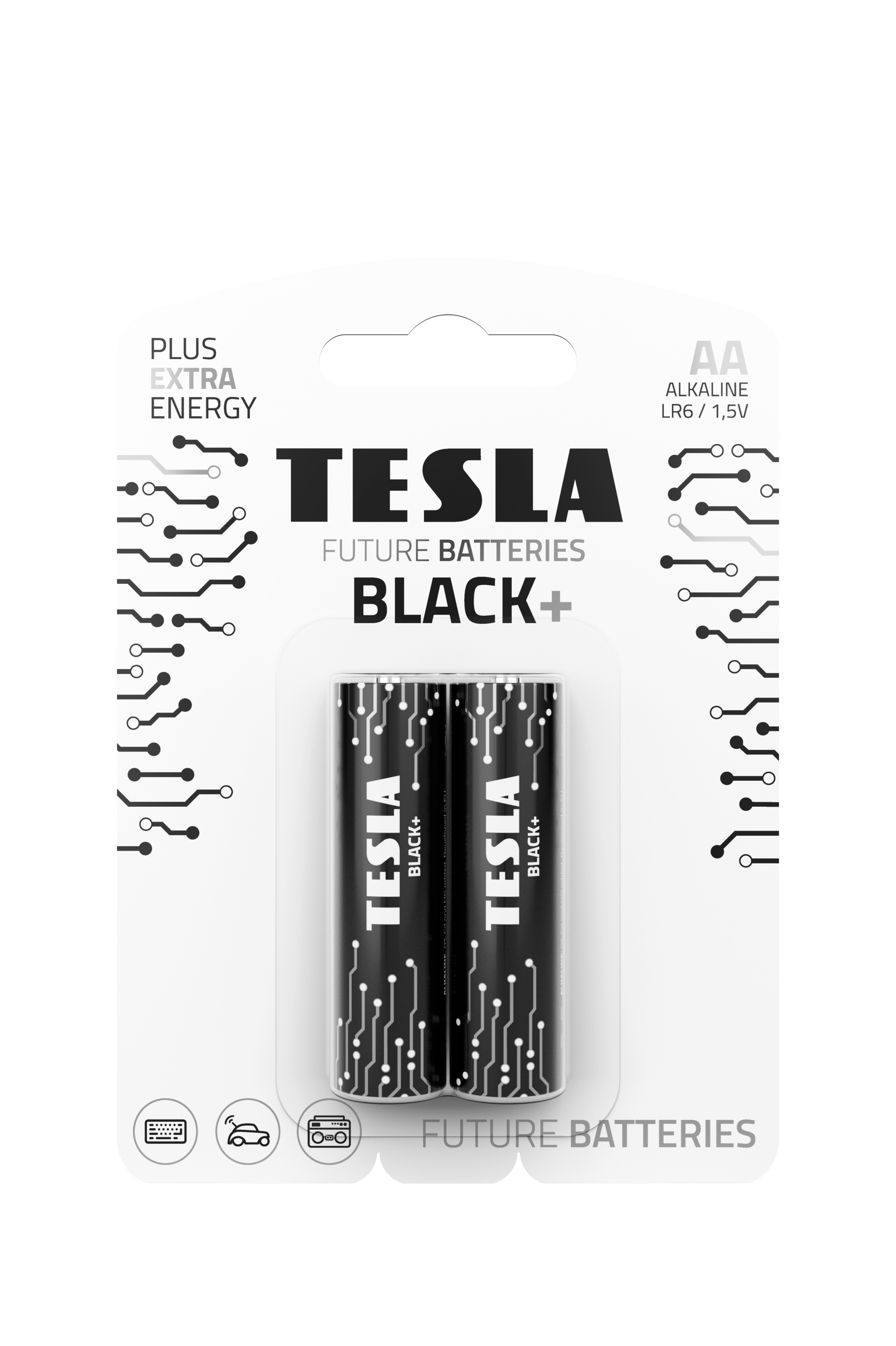 Батарейки TESLA BLACK AA LR06 1,5 В 2 шт. (000003280)