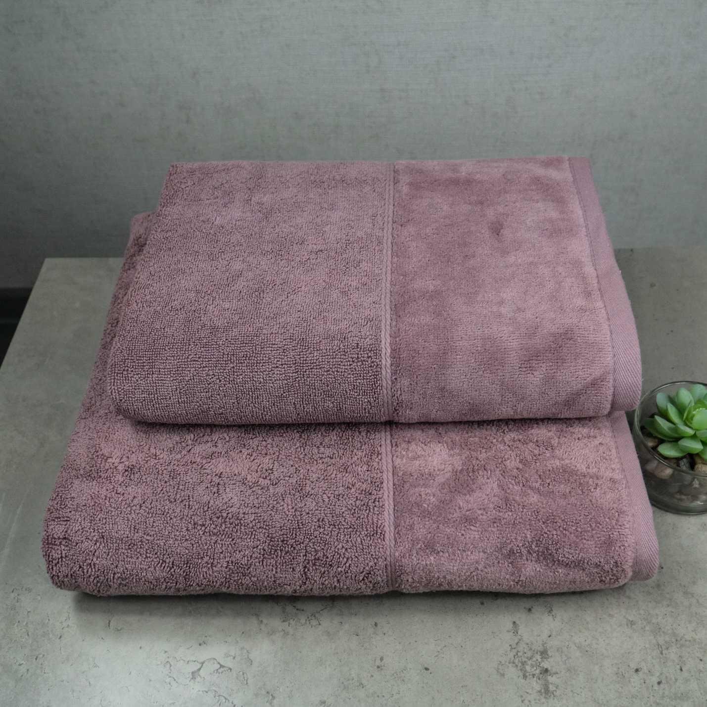 Набор полотенец GM Textile Milado велюр/махра 50x90 см/70x140 см 2 шт. Пепельный (550-milado-k2-pepel)